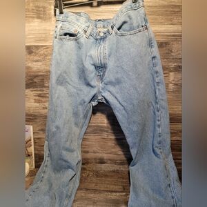 Levi's 505 Mens Jeans Size 36x29 Blue Light Wash Cotton Straight Regular Denim